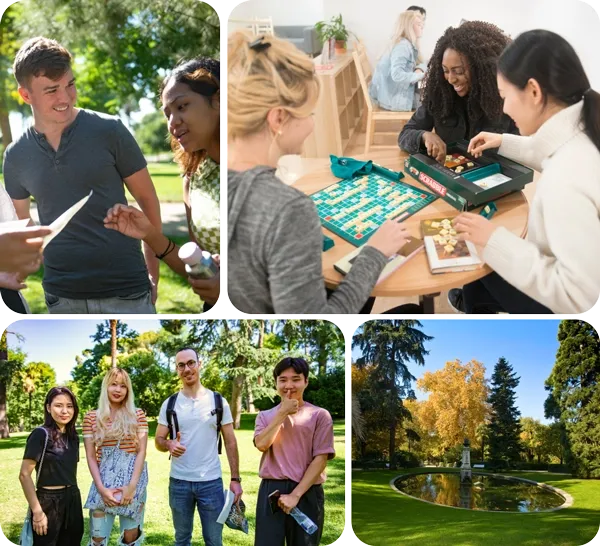 Group of students at Retiro Park